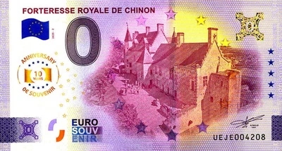 37 CHINON Forteresse royale 2, 2025, Anniversaire, Billet Euro Souvenir - Photo 1/2