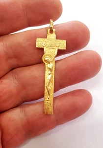 18K Gelbgold Italien Unikat Kruzifix / Kreuz Anhänger -5,4 Gramm - Bild 1 von 9
