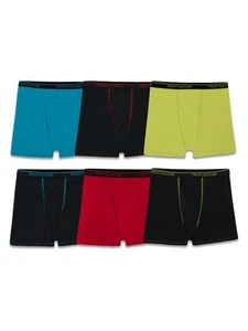 360 Boxer Briefs, Boys-6 Pack-Micro Stretch-Black/Yellow/Red, X-Large - Picture 1 of 3