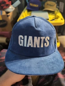 Vtg New York Giants Blue Corduroy Snapback Hat Block Letter Coastal Mart, Inc. - Picture 1 of 6