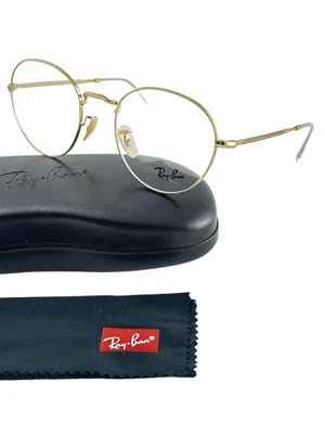 Ray Ban NEW David Arista Gold Round Fashion Frames 51-20-140 Eyeglasses RX3582V - Image 1 of 4