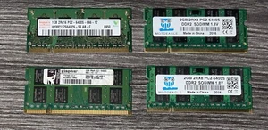 Lot of 2 DDR2 Laptop RAM 3GB Total (1x 2GB + 1x 1GB) PC2-6400S SODIMM Tested - Picture 1 of 4