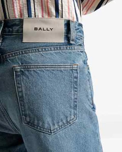 640 $ Bally Indaco Schlaghose blau Denim Größe 28 oder 29 oder 30 gerades Bein - Bild 1 von 2