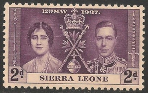 Sierra Leona #171 (CD302) EN MUY BUEN ESTADO MNH - 1937 2p Reina Isabel y Rey Jorge VI - Imagen 1 de 1