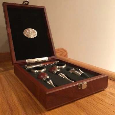 Brookstone Heritage De Colección 6 Piezas Regalo Palo de Rosa Vino Accesorios Juego de Herramientas ~ Nuevo Sin Caja Foto 1 de 4