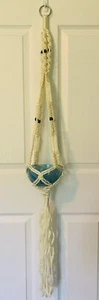 Macrame Handmade Plant Hanger 47" Long Bohemian Boho Decor Cream Color NEW - Picture 1 of 18