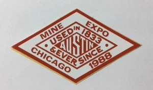 Calcomanía adhesiva vintage de minería de carbón Austin Powder Co Cleveland Ohio Chicago Expo - Imagen 1 de 1