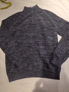 Lucky Brand 1/4 Zip Pullover Sweater Mens MED Winter Preppy Classic - Picture 1 of 5