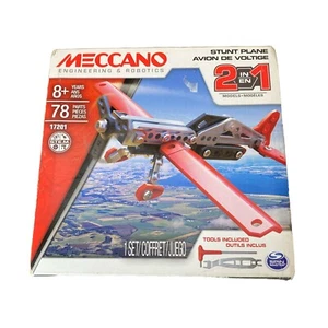 MECCANO 2-In-1 STUNT PLANE KIT Tools Included 78 Piece STEM Toy Kit-17201 - Picture 1 of 8