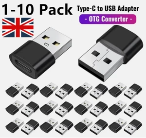 USB-C Type C Female to USB A Male Fast Charger Adapter Plug Converter UK - Picture 1 of 26