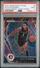 2021 Panini Prizm Draft Picks Tiger Stripe Scottie Barnes PSA 9 RC