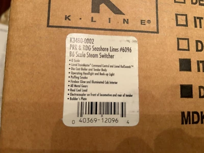 K-LINE P&R SEASHORE B6 STEAM ENGINE w/ TENDER. New in box. Item No. K3480-001 - Image 1 of 4