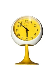 Vintage Galleon MCM Tulip Alarm Clock White Yellow Parts Only - Picture 1 of 3