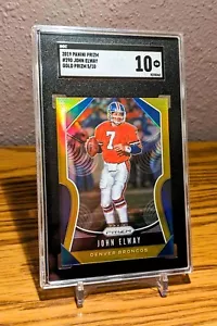 JOHN ELWAY 2019 PRIZM TRUE GOLD DENVER BRONCOS REFRACTOR /10 SGC 10 GEM *POP 1* - Picture 1 of 3