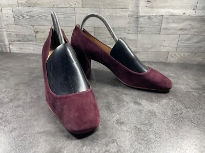 Kate Spade Tacones Mujer 8.5M Kylah Zapatos Rojo Gamuza Puntera Cuadrada Confort Pump Block Foto 1 de 4