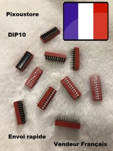 Lot de 5 micro interrupteur DIP 10 positions ON/OFF neuf DS10 Switch 4-57 - Picture 1 of 3