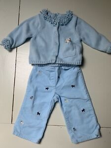 Gymboree Girls 12 - 18 Months Lt Blue 2 Piece Outfit, with dog - very cute!