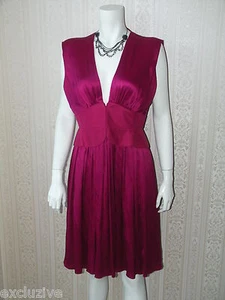 NUEVO $1700 ZAC POSEN SEDA SIN MANGAS DE ESCOTE PROFUNDO ABIERTO CORSÉ TRASERO TALLA 10 - Imagen 1 de 5