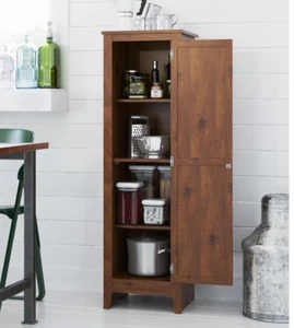 Storage Cabinet Kitchen Pantry Laundry Room Bathroom Office Organizer Pine Wood - Picture 1 of 4