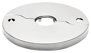 Cuello dividido de dos piezas chapado en cromo válvula cubierta orificio grifo rosa - Imagen 1 de 8