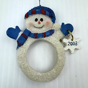 Marco de nieve vintage de Navidad azul blanco - Imagen 1 de 7