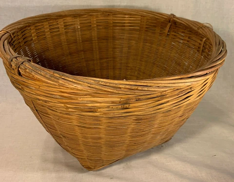 Bamboo Hand Woven 17 1/2" Deep Winnowing Basket (Post 1940?) Cover