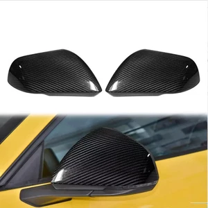2pcs Real Carbon Fiber Side Rearview Mirror Cover Caps For Mustang S650 2024+ - Picture 1 of 7
