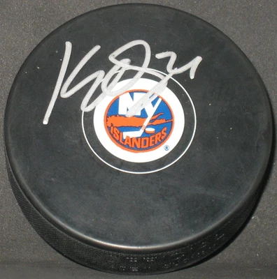 Autógrafo firmado por Kyle Okposo PSA DNA NHL Logo Puck New York Islanders automático Foto 1 de 3