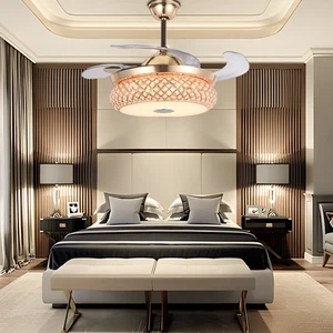 42" Bluetooth Speaker Ceiling Fan with Light Music Player 7 Color LED Chandelier - Picture 1 of 13
