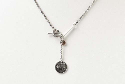 HERMÈS Hermes Ciondolo Collana Exlibris Pm Argento 925 K18Pg Ag925
