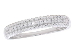 Massiver 14k Weißgold Ehering 0,10 ct zertifiziert im Labor gezüchtet Rundschliff Diamant - Bild 1 von 20