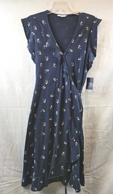 Lucky Brand надежном платье размер большой темно-синий розовый цветы Pit к яме 19 дюймов новый с Ярлыками - Изображение 1 из 4