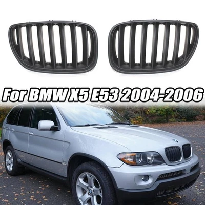 Rejilla delantera negra mate para BMW X5 E53 2004-2006 4.8is 4.4i 3.0i SUV LCI Foto 1 de 4