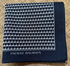 ELEGANT MEN HANDKERCHIEF DARK BLUE ART GEOMETRIC CLASSIC COTTON POCKET SQUARE20" - Picture 1 of 3