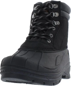 Botas de pato de invierno vintage resistentes a la intemperie Adam 2 para hombre negras imitación cuero talla 9 - Imagen 1 de 3