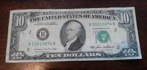 1985 $10 Dollar Note Federal Reserve of New York B15513674B - Picture 1 of 2