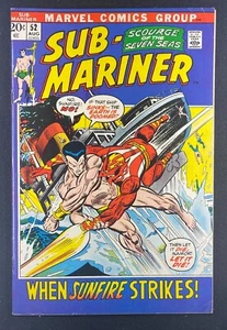 Sub-Mariner (1968) #52 Bien+ (6,5) Sunfire Battle Cover 1a Aplicación Dragon Lord - Imagen 1 de 2