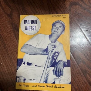 1945 Sept BASEBALL DIGEST Magazine VG/FN 5.0 Stan Hack / Hank Greenberg Returns - Picture 1 of 6