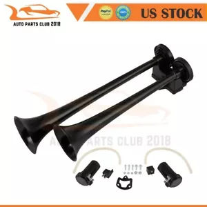 12V 148DB Dual Trumpet Truck Horn Dual Compressor Kit Van Train Car Truck Boat - Picture 1 of 6
