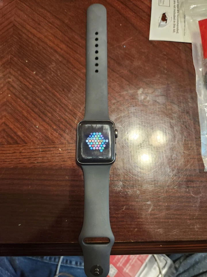 Apple Watch Series 3 38mm Space Gray Aluminum Case with Black Sport Band... - Image 1 of 2