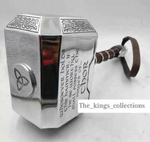 1:1 Solid Avengers Thor Hammer Replica Cosplay Mjolnir Prop Collector Halloween - Picture 1 of 4