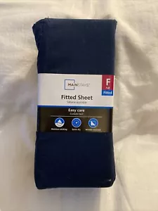 New Mainstays 300 Thread Count Full Fitted Sheet Blue Cove Cotton/Poly Mfg Seal - Picture 1 of 5