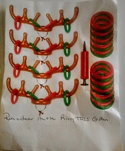Pre-owned 23 Piece Inflatable Reindeer Antler Hat Ring Toss Game - Picture 1 of 2