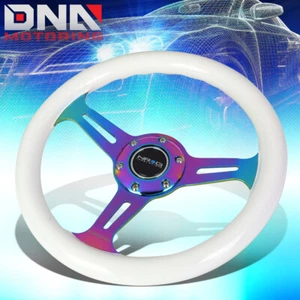 NRG ST-310WT-MC 310MM WHITE WOOD GRAIN HANDLE NEO CHROME SPOKE STEERING WHEEL - Picture 1 of 5