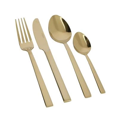 Mikasa Diseno 16 Piece Cutlery Set - Gold (Set for 4) - Image 1 of 4
