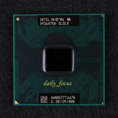 For Intel Core 2 Duo T6670  SLGLK 2.2 GHz AW80577GG0492MHS CPU Processor 800 MHz - Image 1 of 2