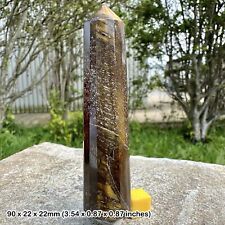 Tiger Eye Crystal Massage Wand - Faceted, Genuine Healing Mineral for Spiritual