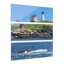 Acrylic Prints, 3 peice design, wall art of lighthouse in maine.