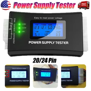 PC Computer LCD 20/24 Pin 4 PSU ATX BTX ITX SATA HDD Digital Power Supply Tester - Picture 1 of 12
