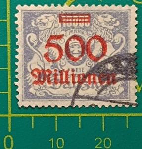 Gdansk stamp 1923, DANZIG-500mil m on 10000m violet, Wmk. 109, Perf. 14, used - Picture 1 of 5